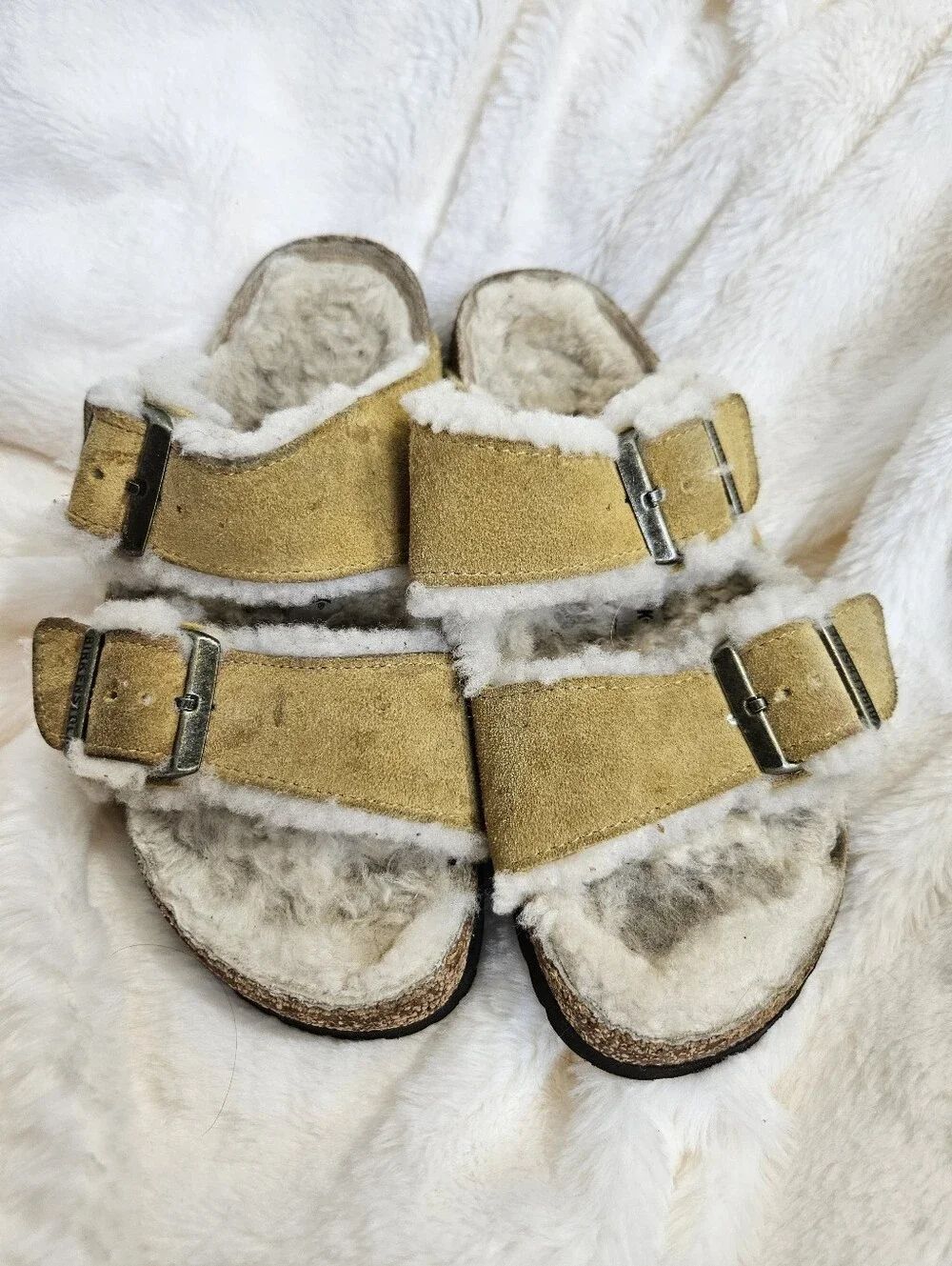 Birkenstock Arizona Shearling Suede Sandals – Size EU 37 / US Women's 6-6.5